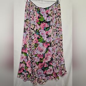 Notations Floral Flute Midi Skirt